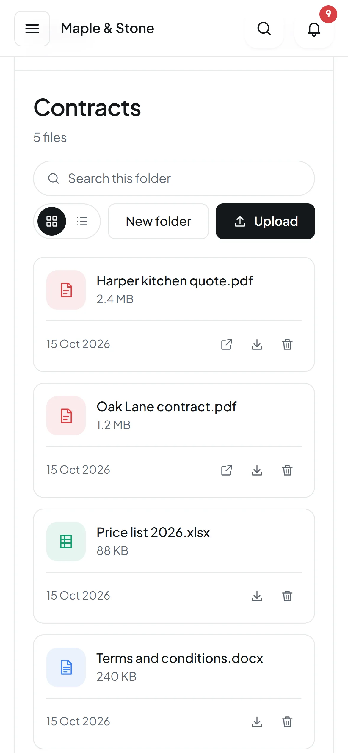 Orkello's Files app on a phone